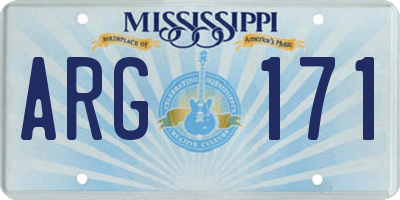 MS license plate ARG171