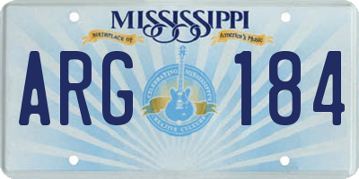 MS license plate ARG184