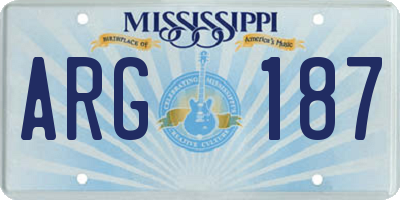 MS license plate ARG187