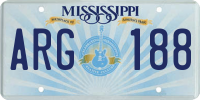 MS license plate ARG188