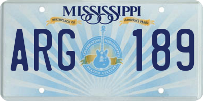 MS license plate ARG189