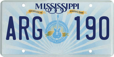 MS license plate ARG190
