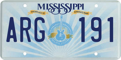 MS license plate ARG191