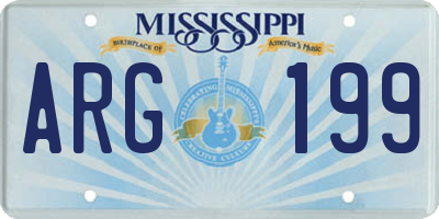 MS license plate ARG199