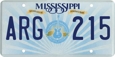MS license plate ARG215