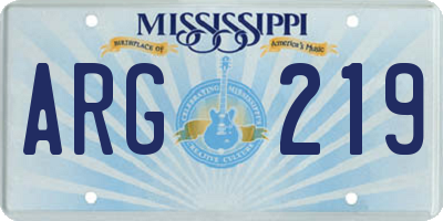 MS license plate ARG219