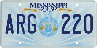 MS license plate ARG220