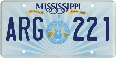 MS license plate ARG221