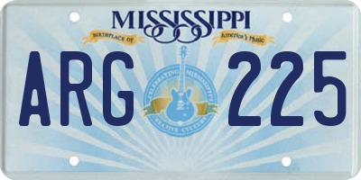 MS license plate ARG225