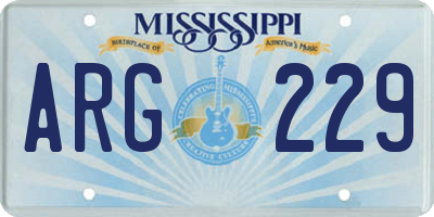 MS license plate ARG229