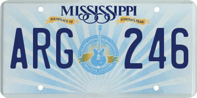MS license plate ARG246