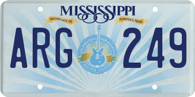 MS license plate ARG249