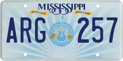 MS license plate ARG257