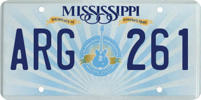 MS license plate ARG261