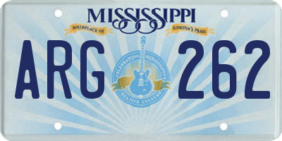 MS license plate ARG262