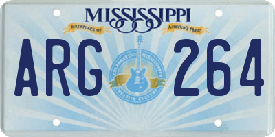 MS license plate ARG264