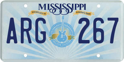 MS license plate ARG267