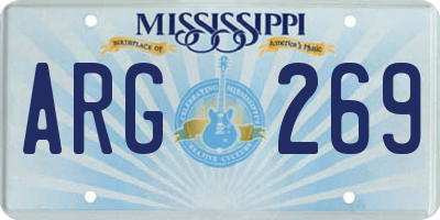 MS license plate ARG269