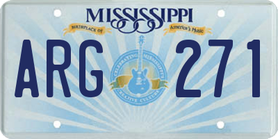 MS license plate ARG271