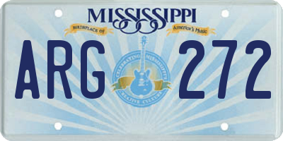 MS license plate ARG272