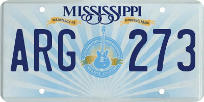 MS license plate ARG273