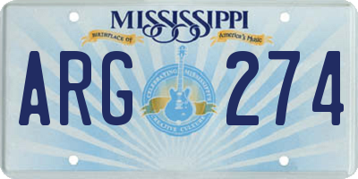 MS license plate ARG274