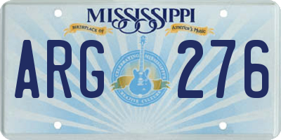 MS license plate ARG276