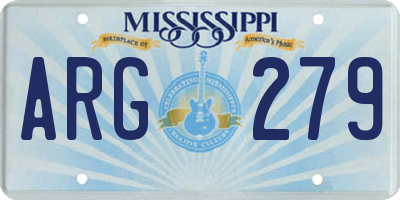 MS license plate ARG279