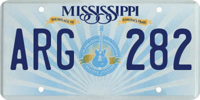 MS license plate ARG282