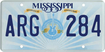 MS license plate ARG284