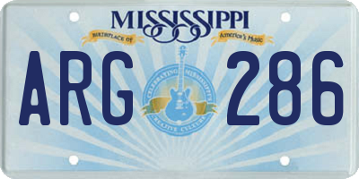 MS license plate ARG286