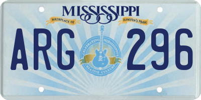 MS license plate ARG296