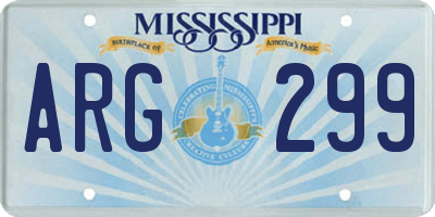 MS license plate ARG299