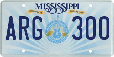 MS license plate ARG300