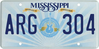 MS license plate ARG304