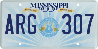 MS license plate ARG307