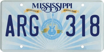MS license plate ARG318