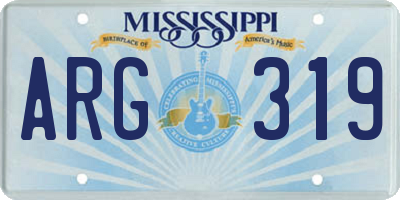 MS license plate ARG319