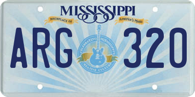MS license plate ARG320