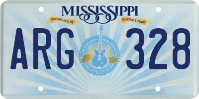 MS license plate ARG328