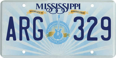 MS license plate ARG329