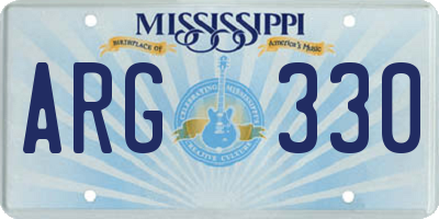 MS license plate ARG330