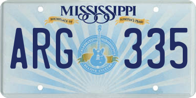 MS license plate ARG335