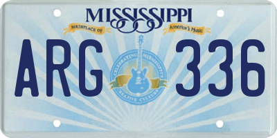 MS license plate ARG336