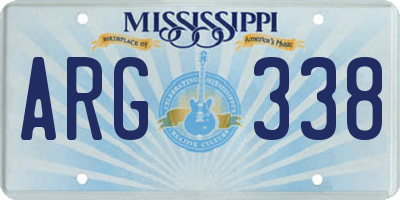 MS license plate ARG338