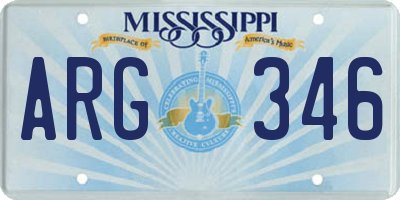 MS license plate ARG346