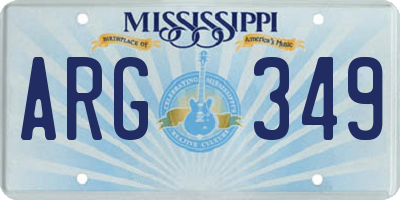 MS license plate ARG349