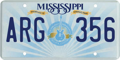 MS license plate ARG356