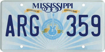 MS license plate ARG359
