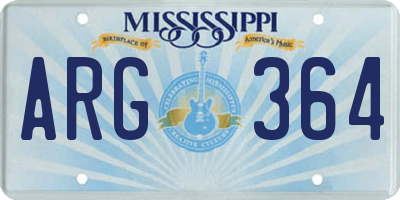 MS license plate ARG364